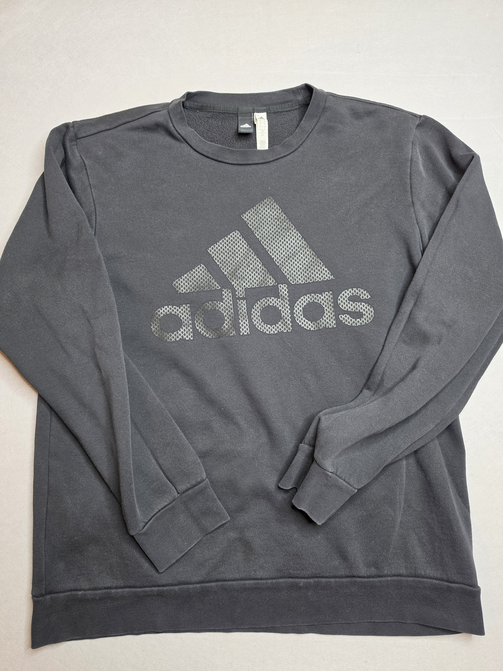 Adidas‎ Grey Logo Crewneck Sweatshirt - Large - Picture 3 of 6